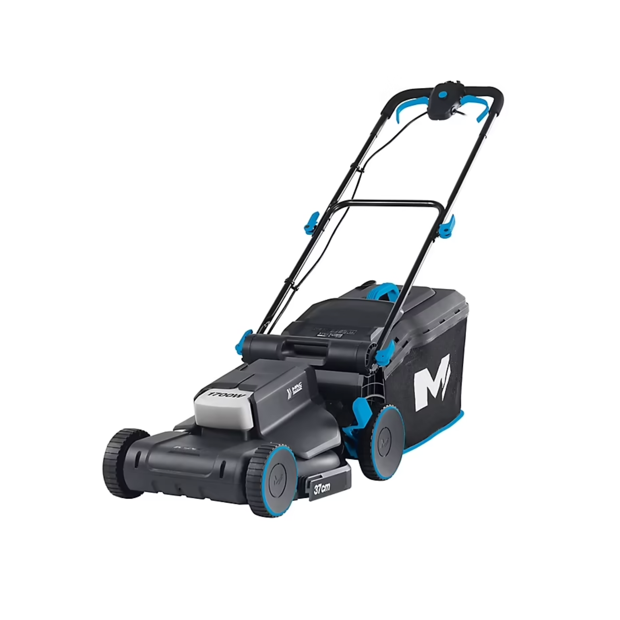 Tondeuse filaire 1700 W - largeur de coupe 37 cm - hauteur de coupe 20 à 70 mm - bac 45 L - Mac Allister MLM1737