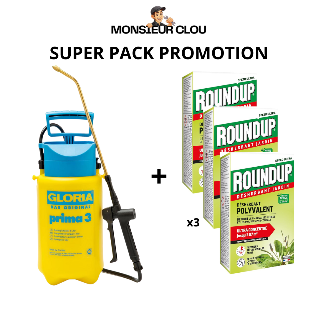 SUPER PACK : ROUNDUP RMU200N X3 + GLORIA 3L